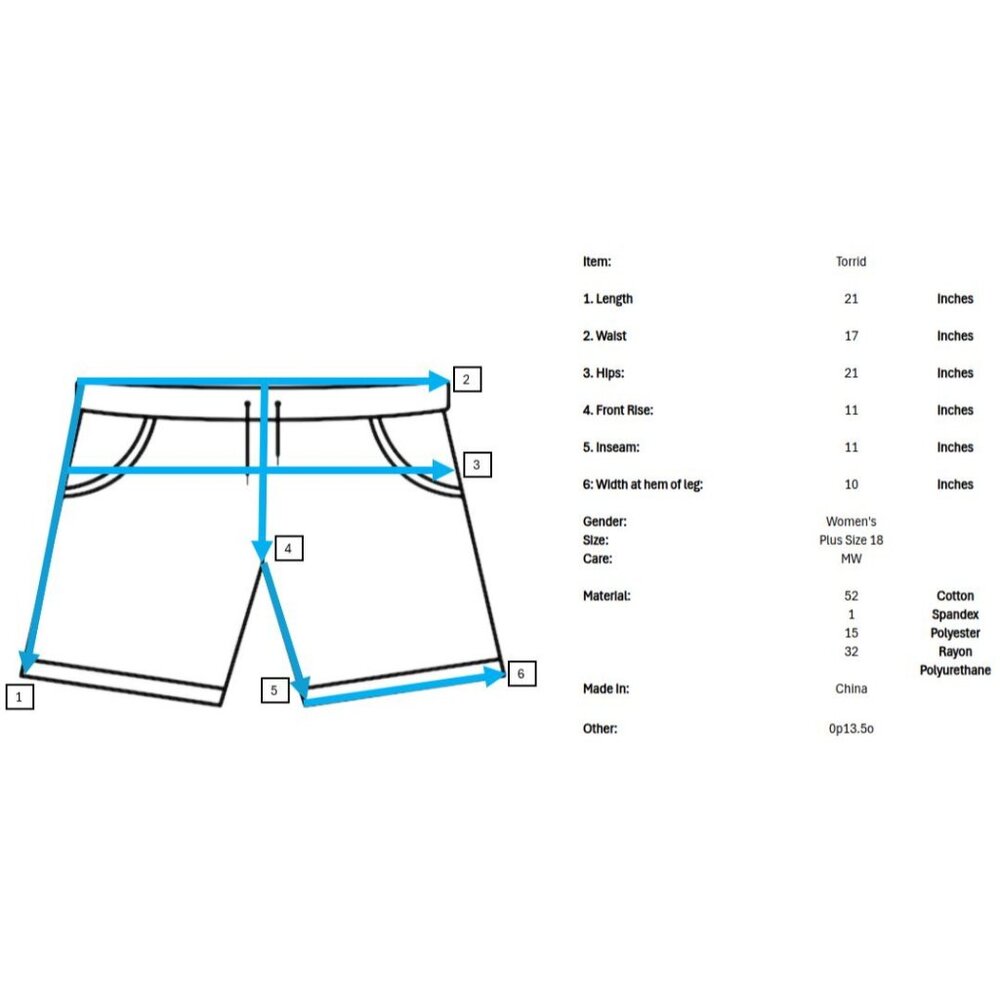 Torrid Womens Plus Size Bermuda Shorts Womens 18 Light Wash Pockets - Picture 7 of 7